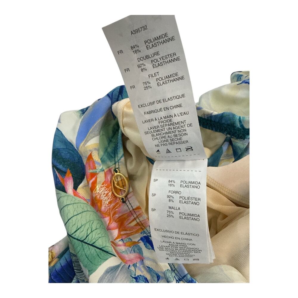 PO-EX Jantzen Tropical Botanical One Piece Swimsuit 14 Ruched Tummy Control NWT - Picture 7 of 11